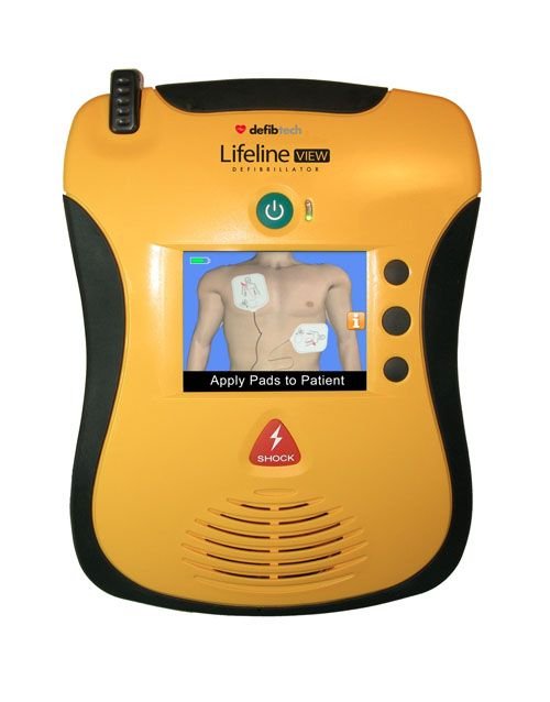 Defibtech Lifeline VIEW automated external defibrillator, sourced and distributed by GoMedTrng.
